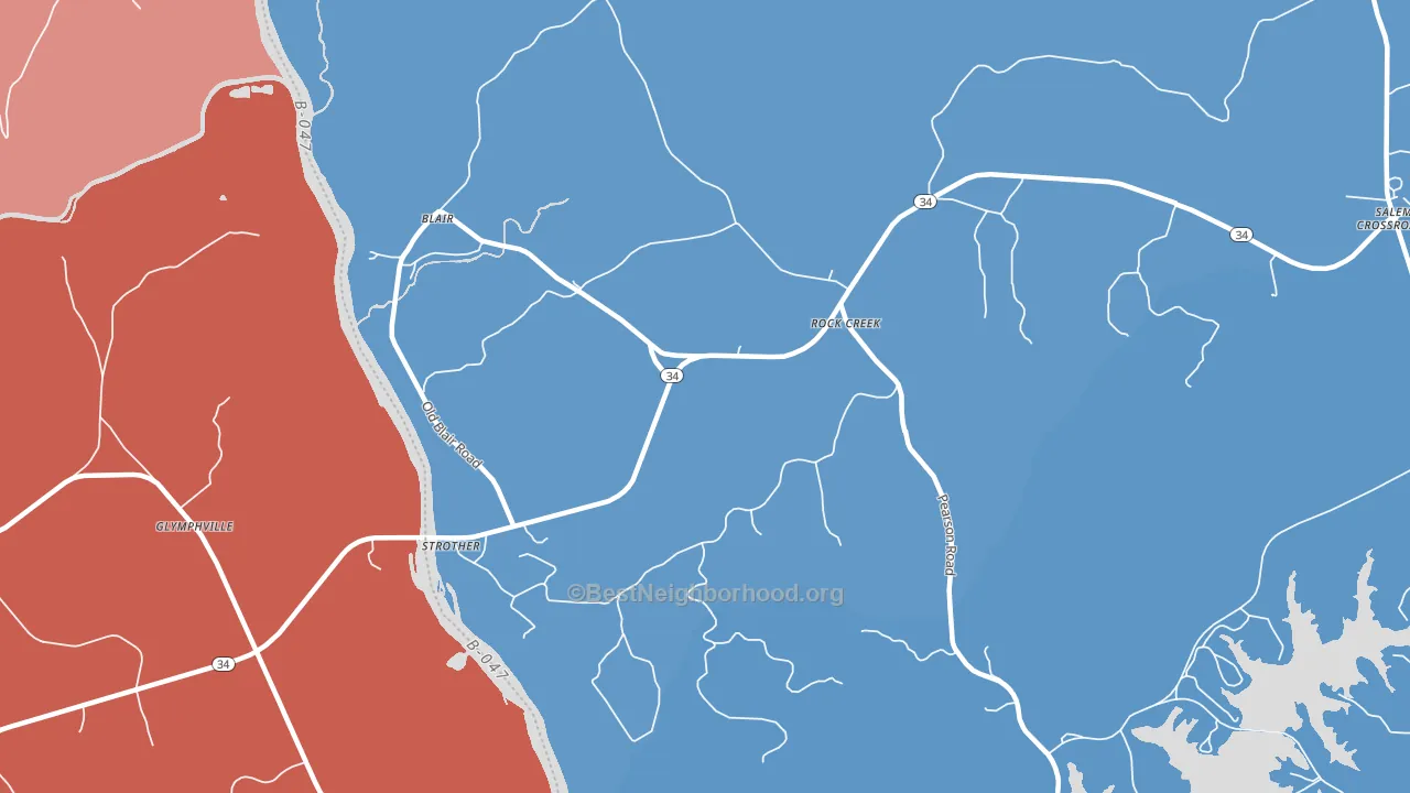 Strother, SC block-group political-lean map