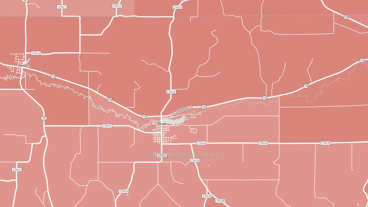 Strum, WI block-group political-lean map