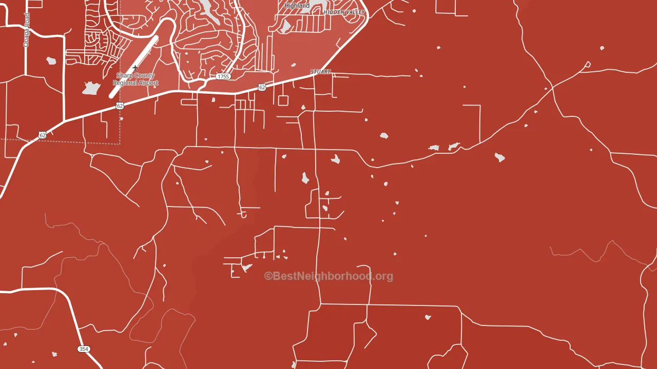 Stuart, AR block-group political-lean map