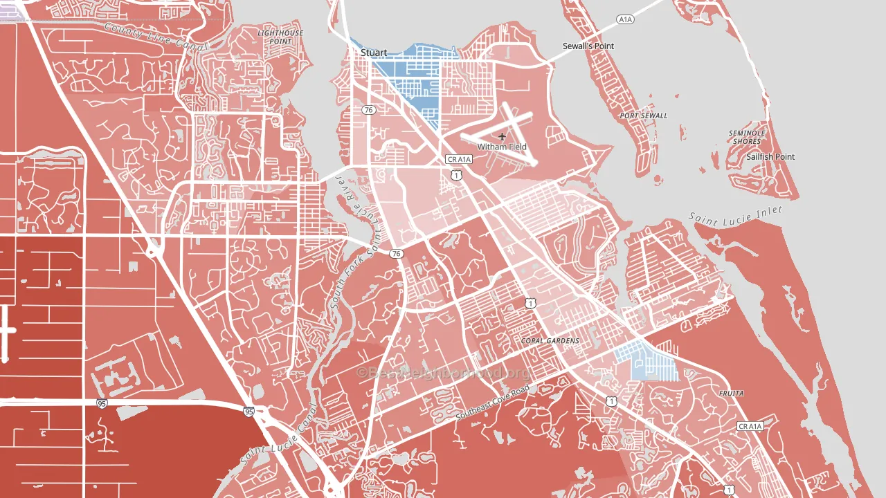 Stuart, FL block-group political-lean map