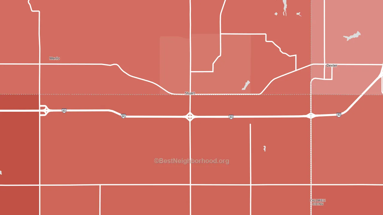 Stuart, IA block-group political-lean map