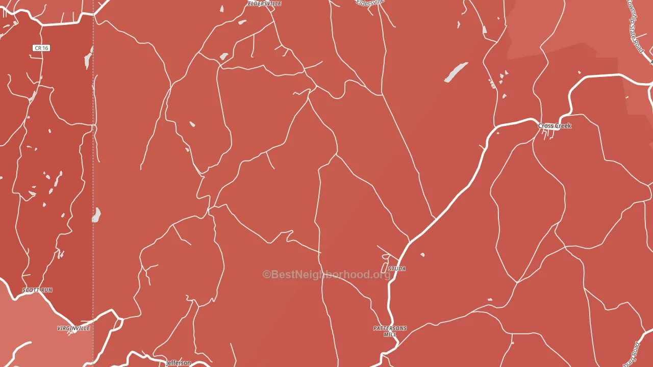 Studa, PA block-group political-lean map