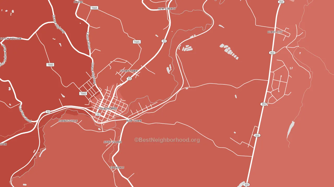 Stumptown, PA block-group political-lean map