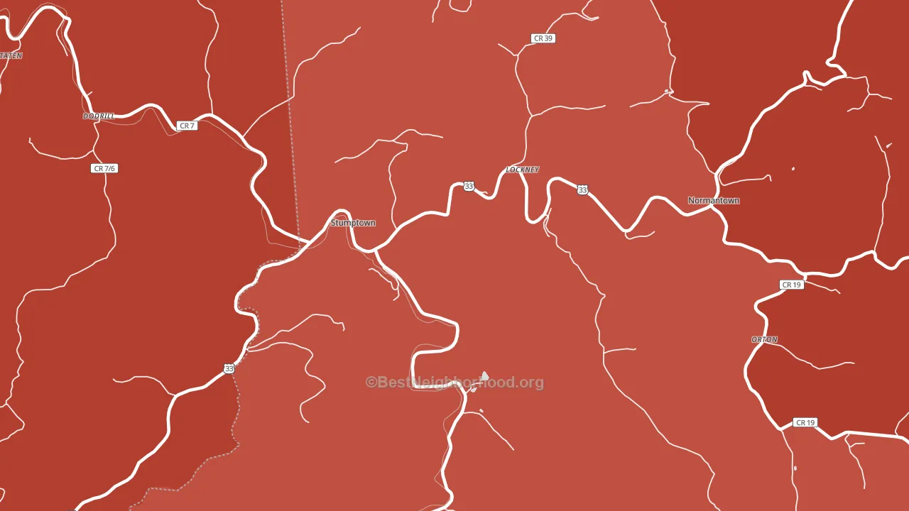 Stumptown, WV block-group political-lean map