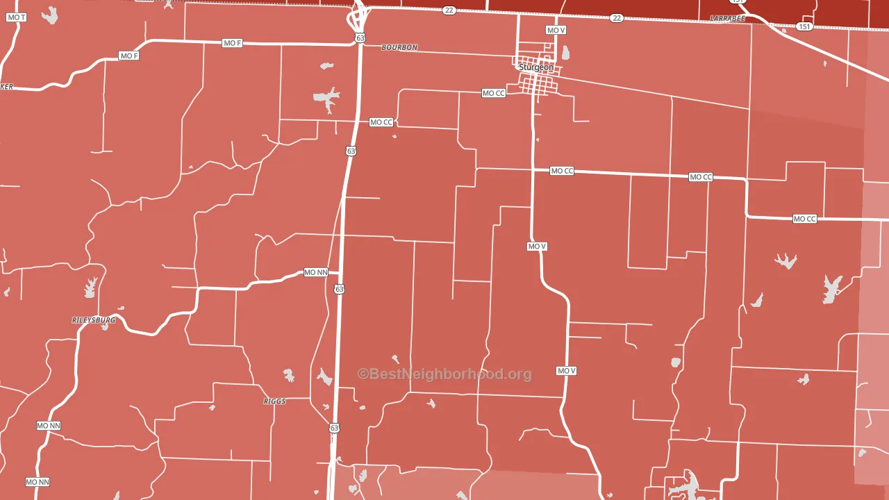 Sturgeon, MO block-group political-lean map