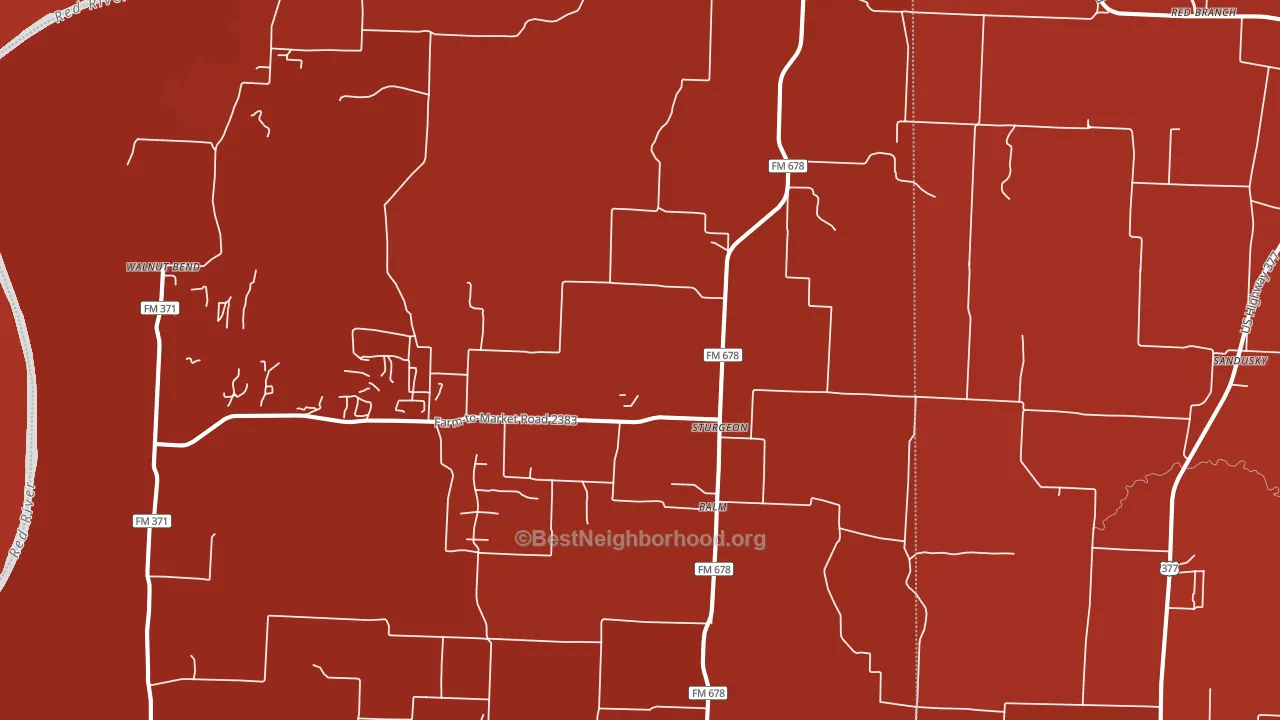 Sturgeon, TX block-group political-lean map