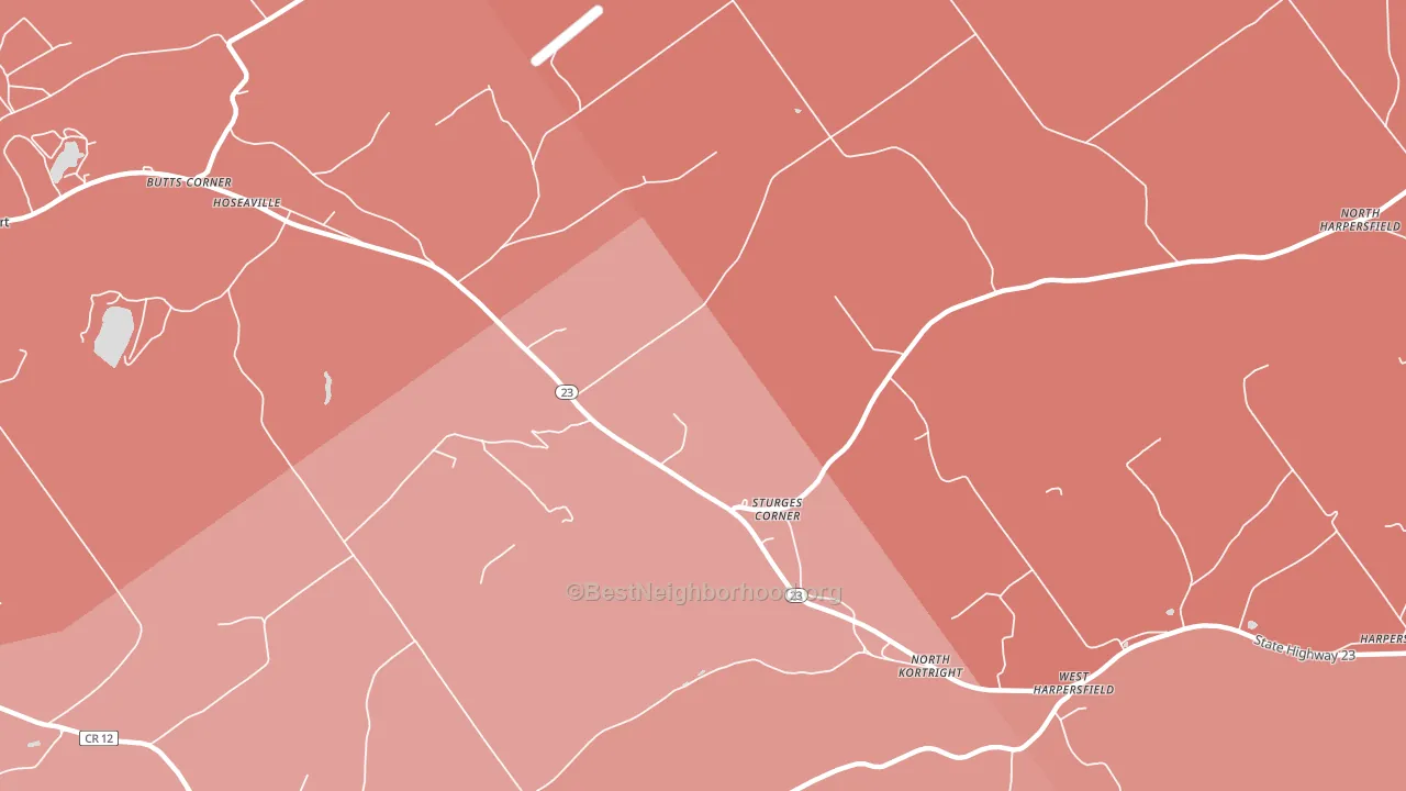 Sturges Corner, NY block-group political-lean map