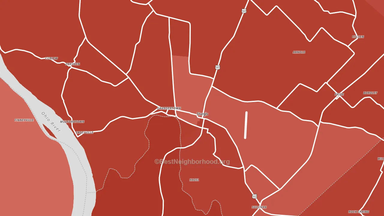 Sturgis, KY block-group political-lean map
