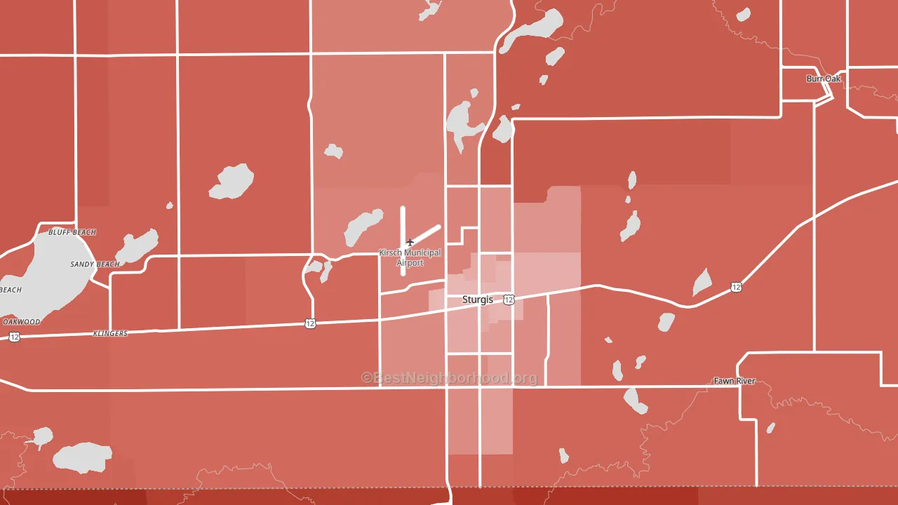 Sturgis, MI block-group political-lean map