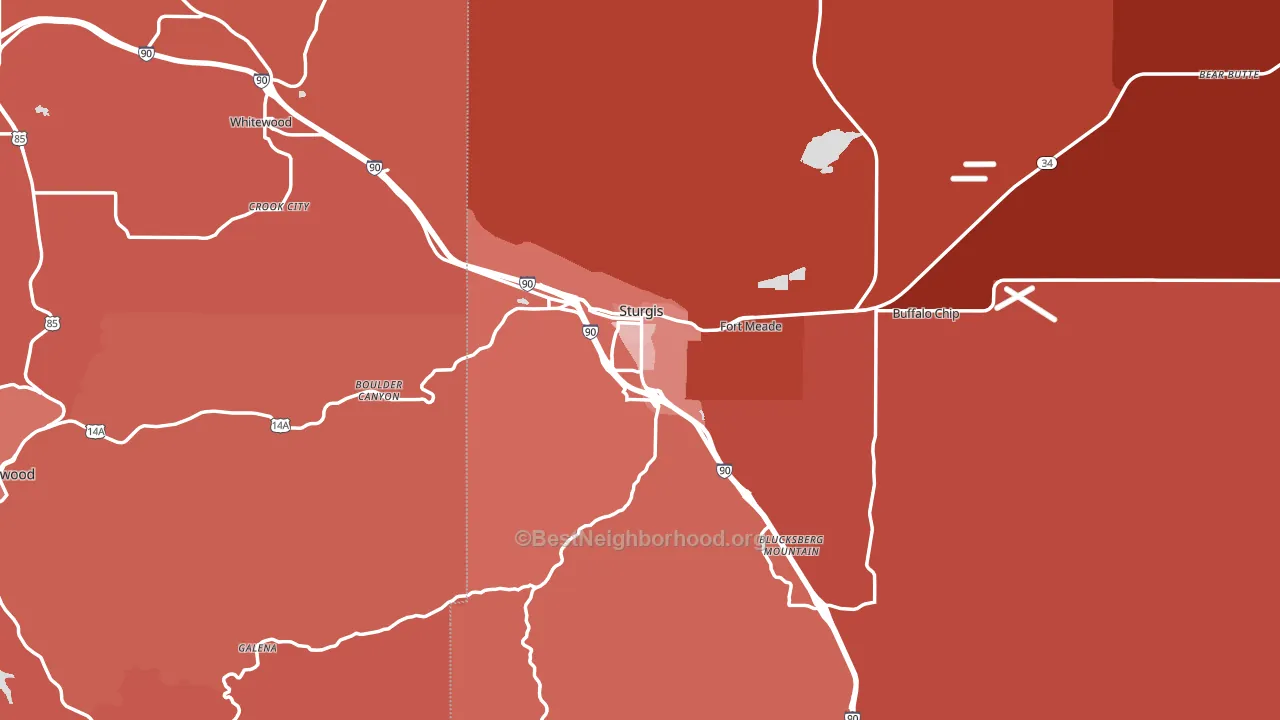 Sturgis, SD block-group political-lean map