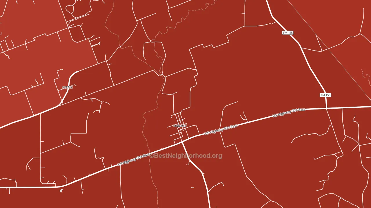 Sublime, TX block-group political-lean map