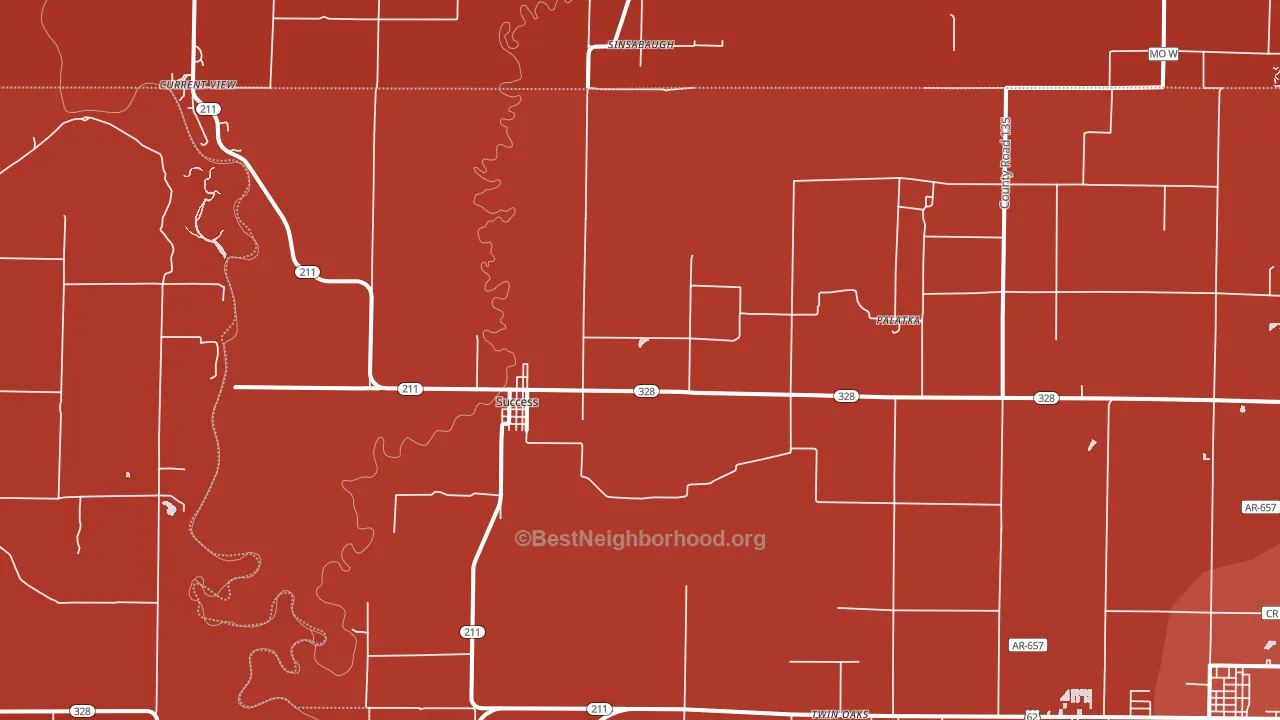 Success, AR block-group political-lean map