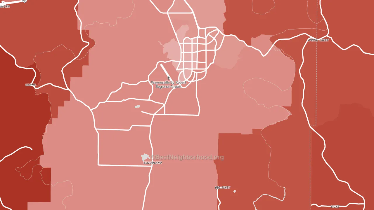 Success, MO block-group political-lean map
