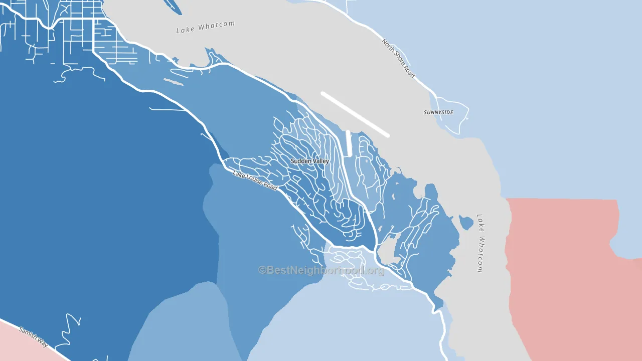 Sudden Valley, WA block-group political-lean map
