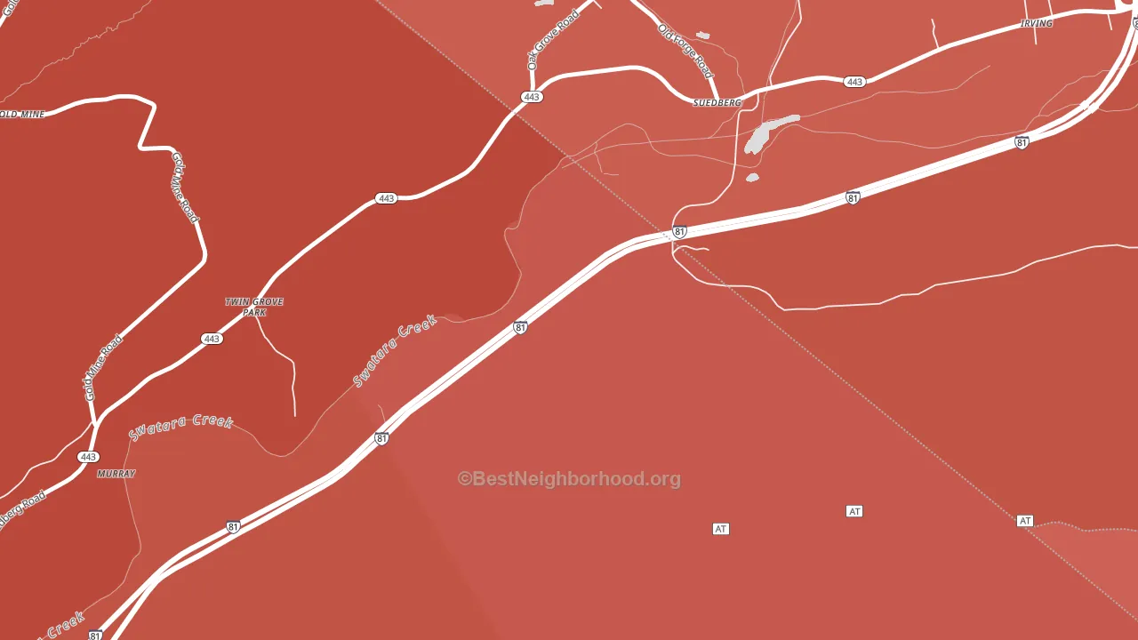 Suedburg, PA block-group political-lean map