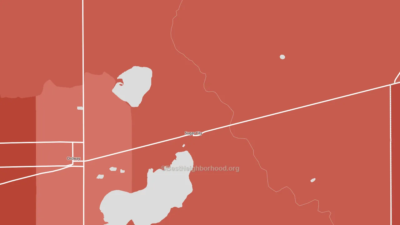 Sugar City, CO block-group political-lean map