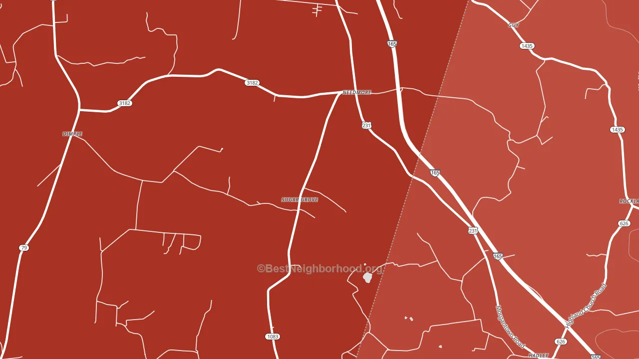 Sugar Grove, KY block-group political-lean map