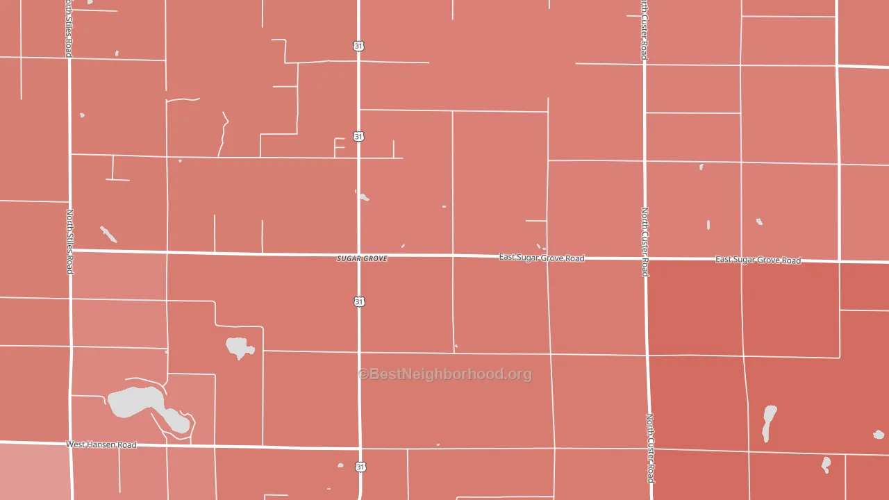 Sugar Grove, MI block-group political-lean map