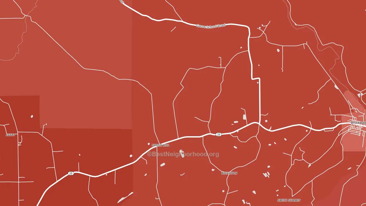 Sugar Hill, PA block-group political-lean map