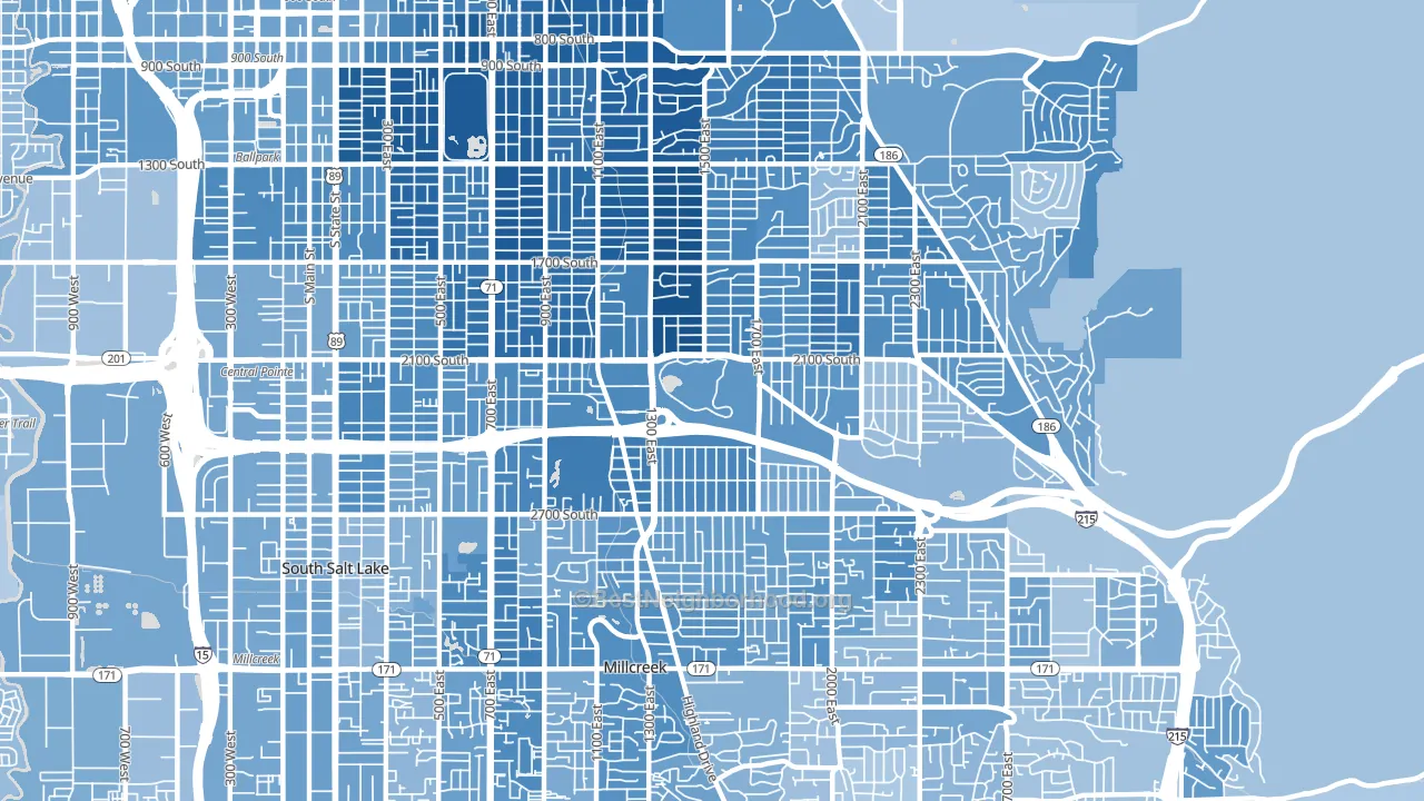 Sugar House, Salt Lake City, UT block-group political-lean map