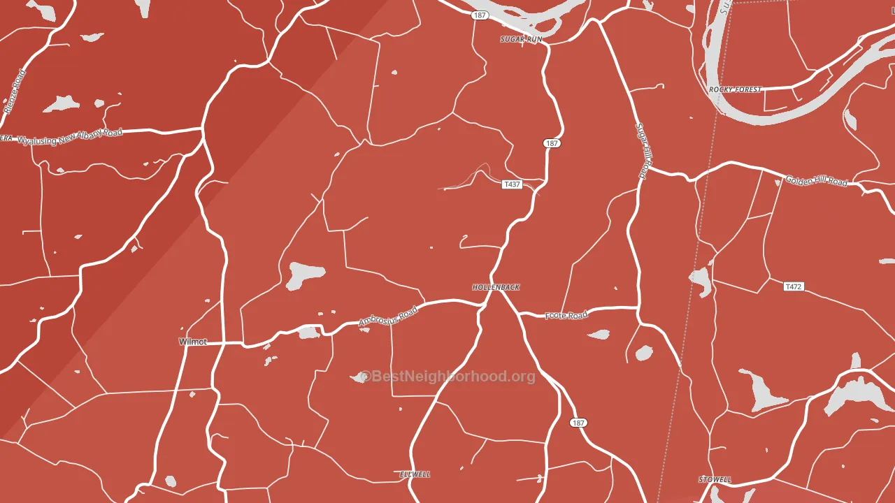 Sugar Run, PA block-group political-lean map