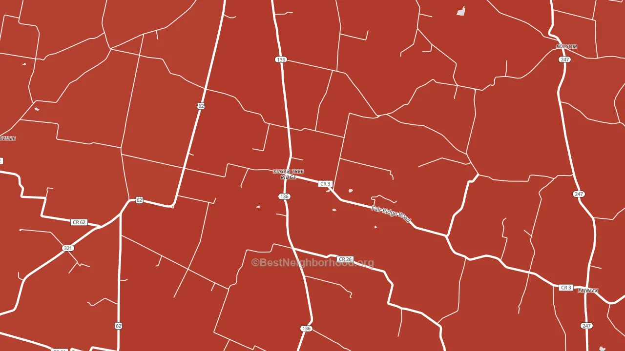 Sugar Tree Ridge, OH block-group political-lean map