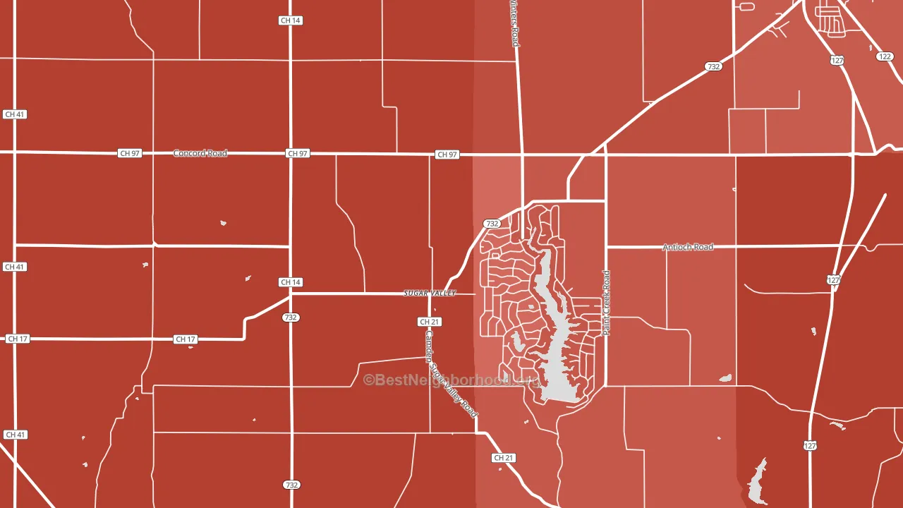 Sugar Valley, OH block-group political-lean map