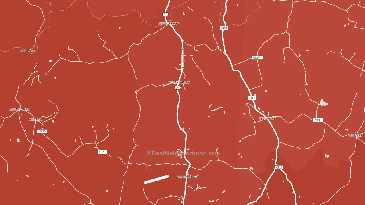 Sugar Valley, WV block-group political-lean map