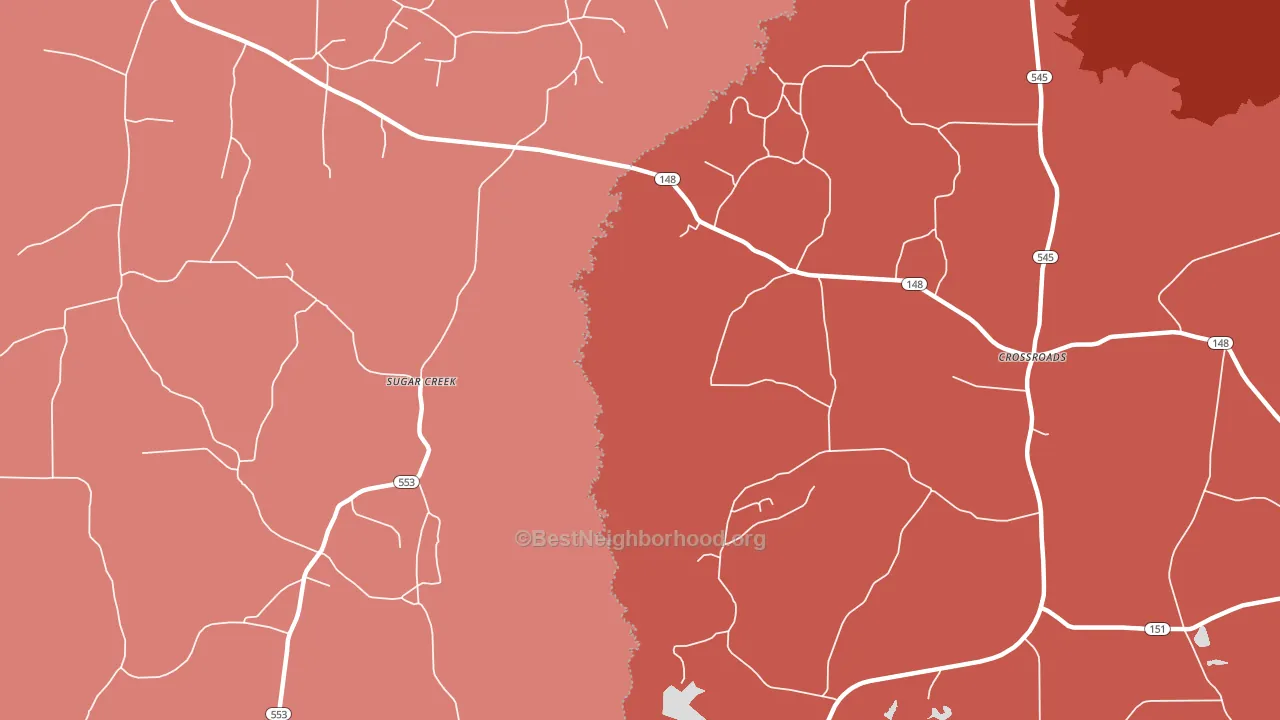 Sugarcreek, LA block-group political-lean map