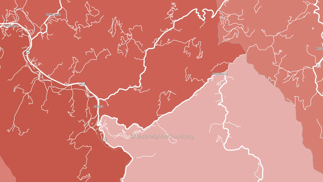 Sugarfork, NC block-group political-lean map