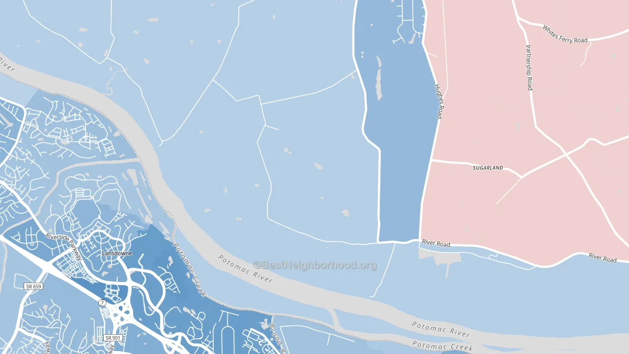 Sugarland, MD block-group political-lean map