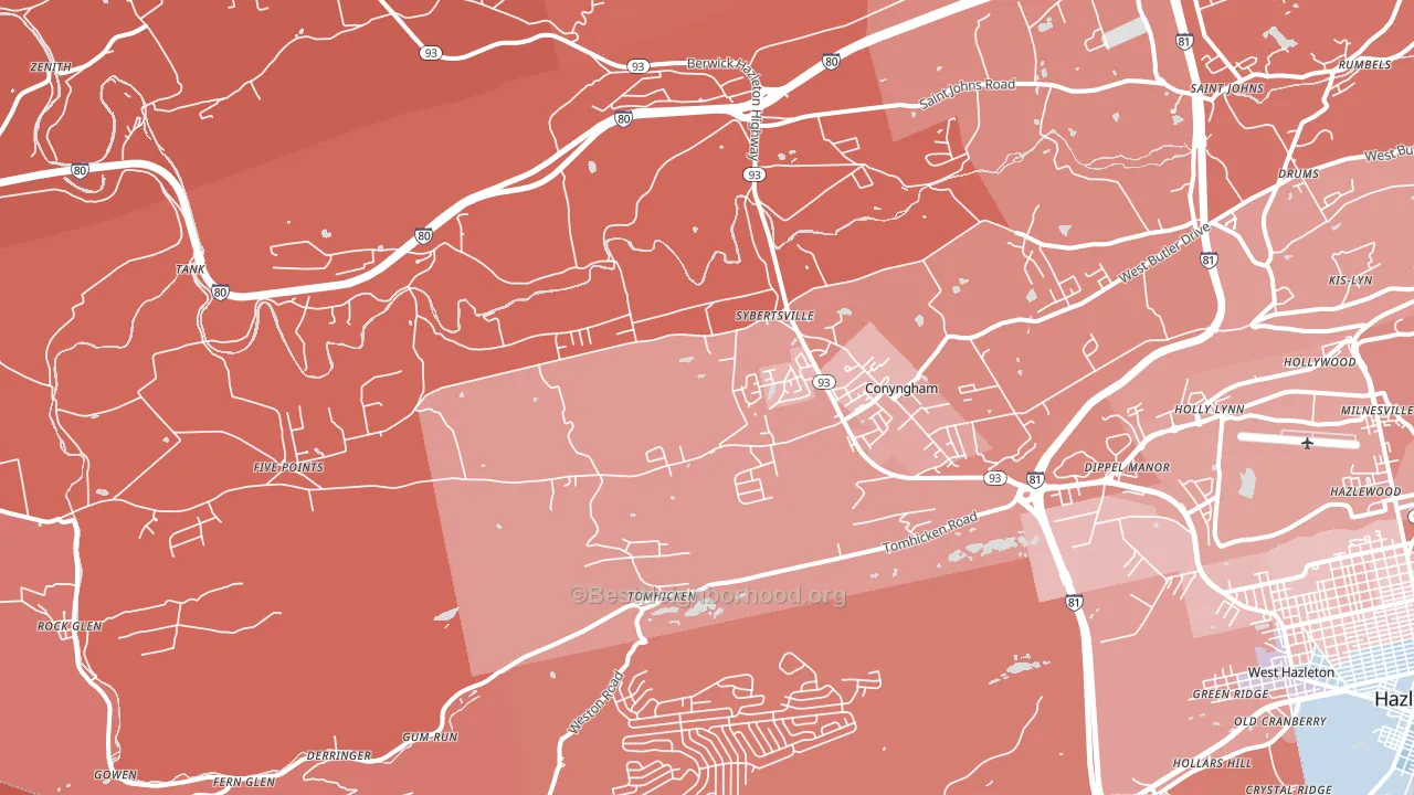 Sugarloaf, PA block-group political-lean map