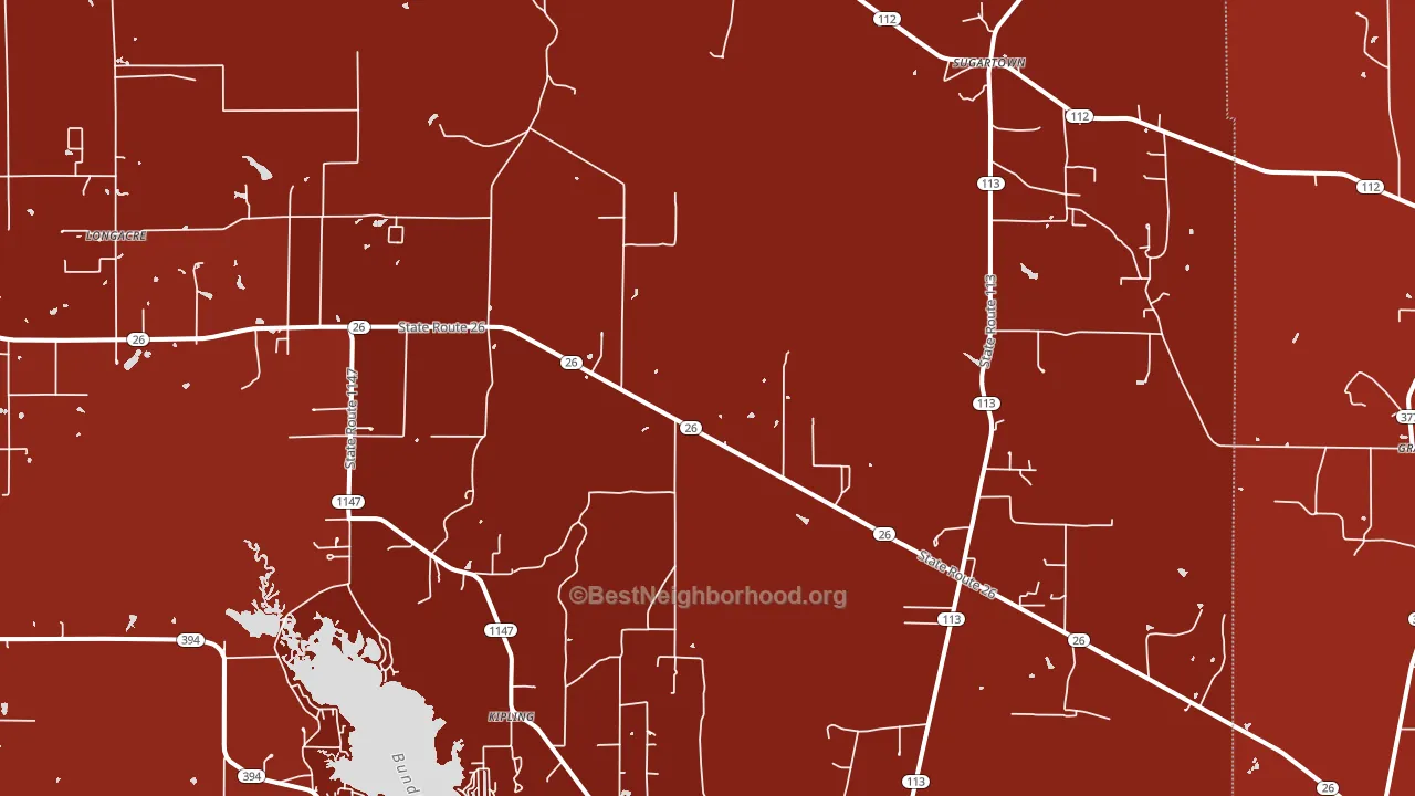 Sugartown, LA block-group political-lean map