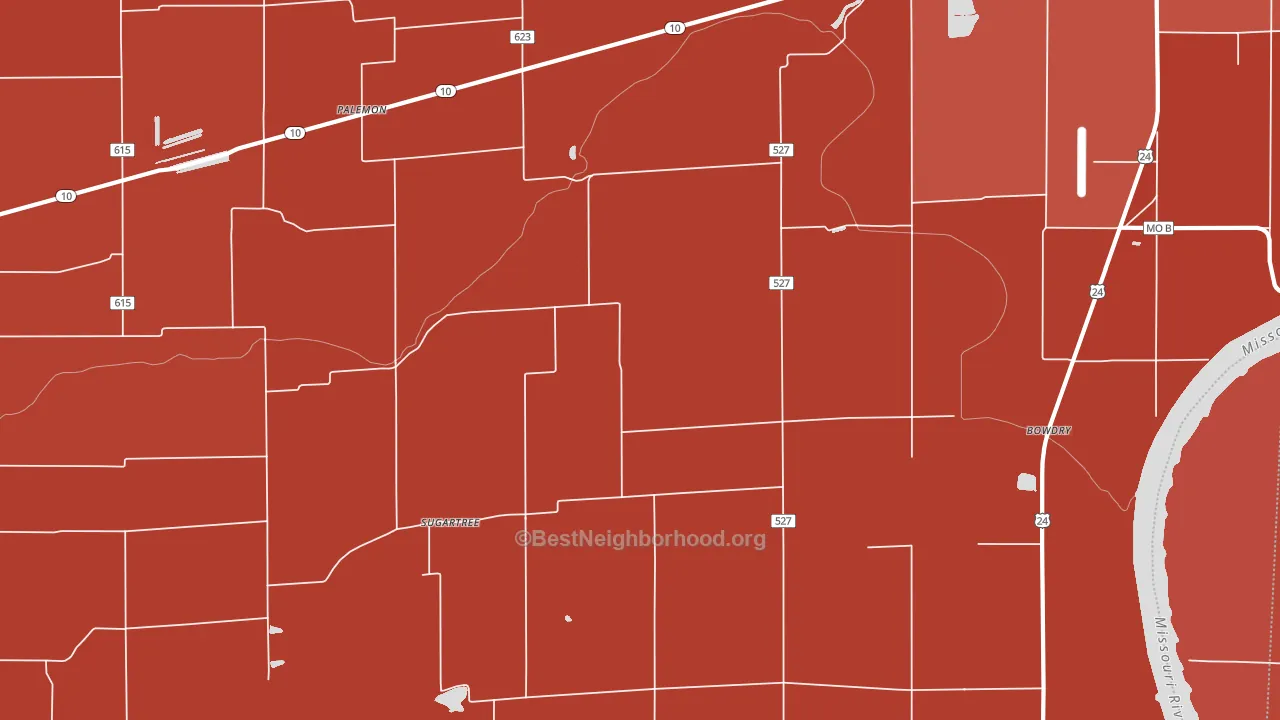 Sugartree, MO block-group political-lean map