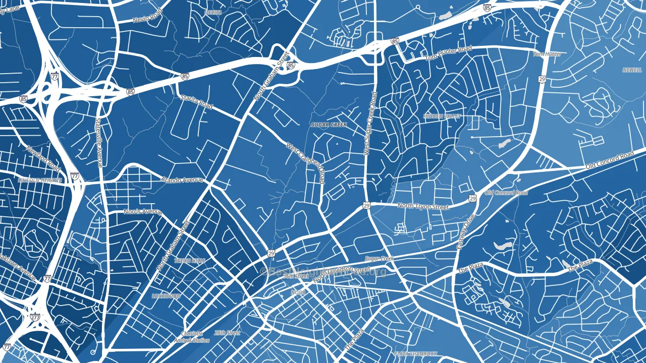 Sugaw Creek, Charlotte, NC block-group political-lean map