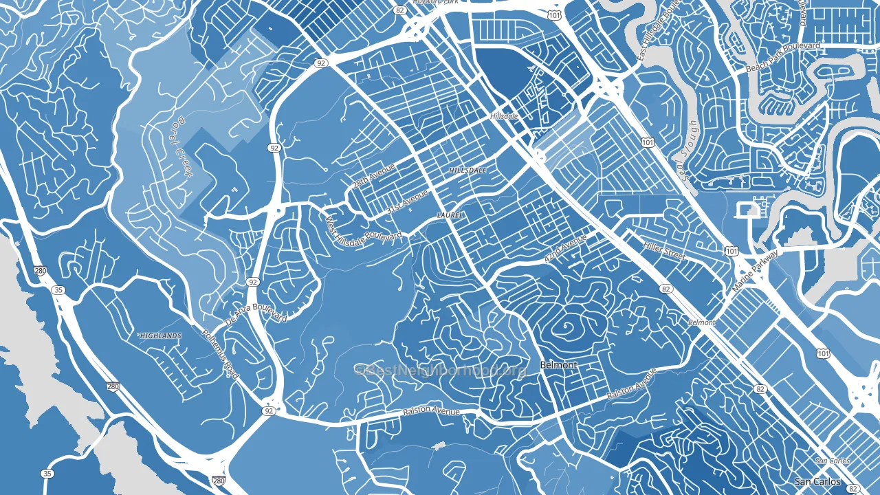 Sugerloaf, San Mateo, CA block-group political-lean map