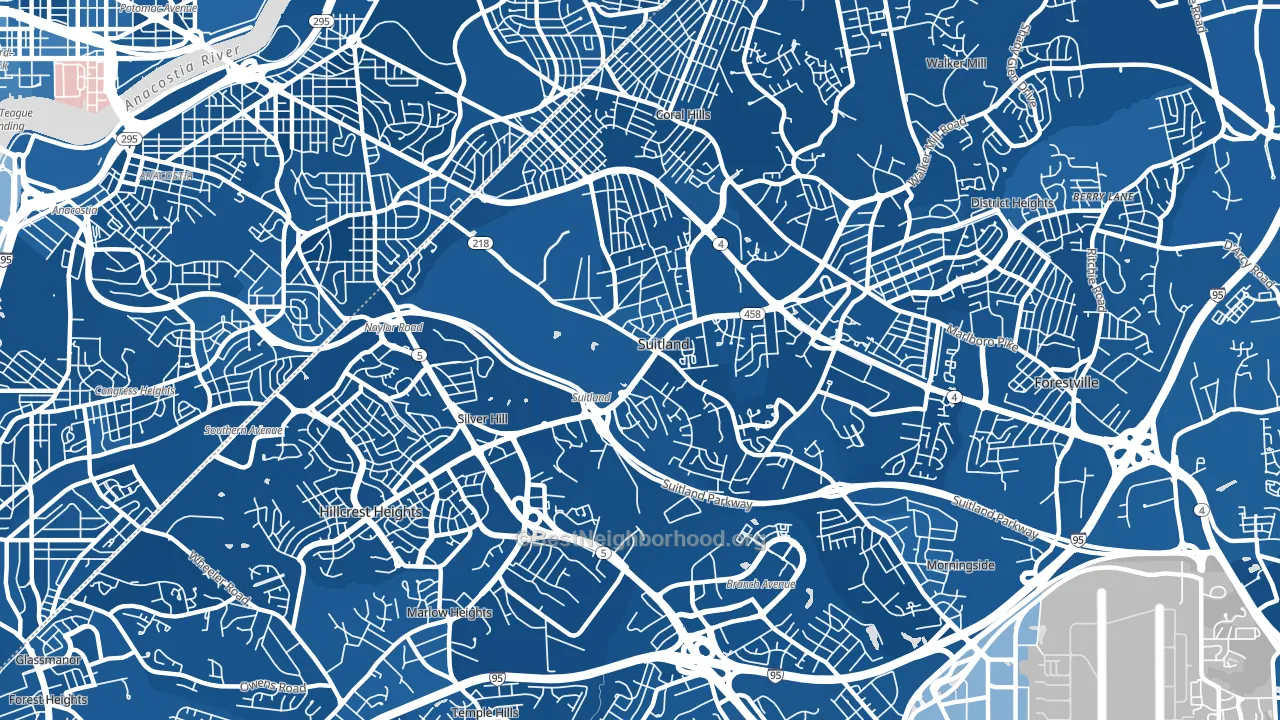 Suitland, MD block-group political-lean map