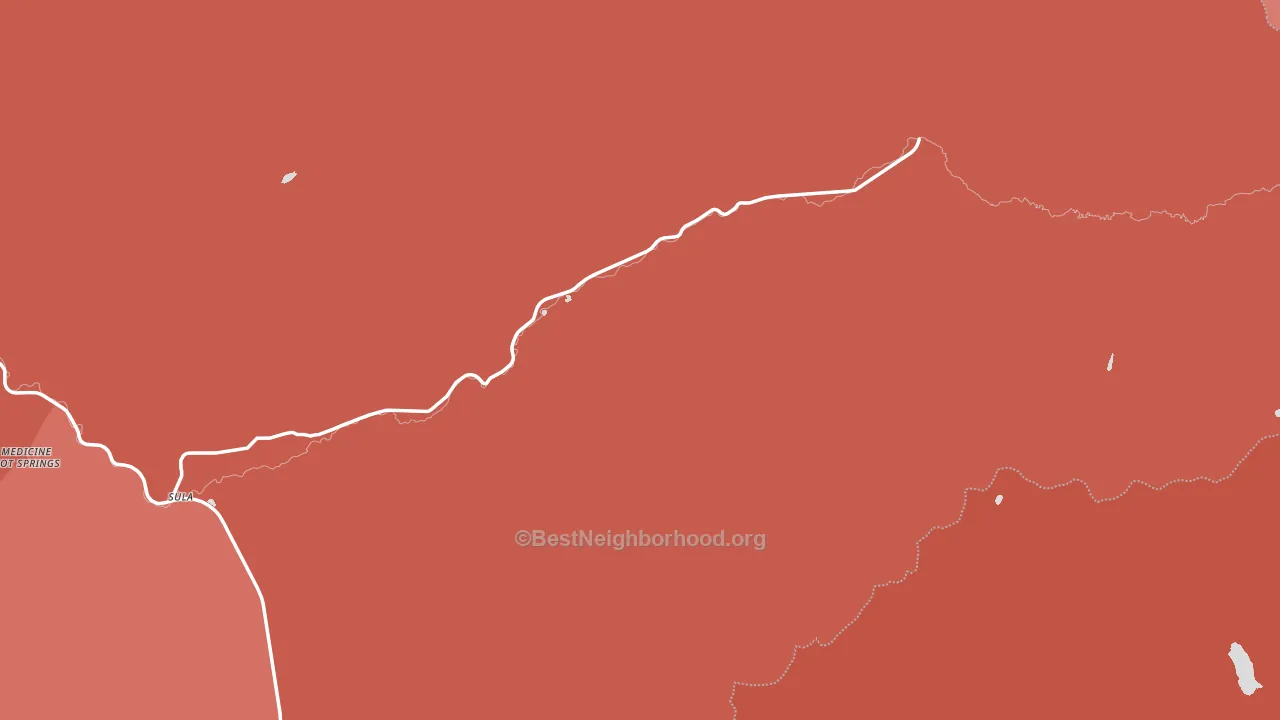 Sula, MT block-group political-lean map