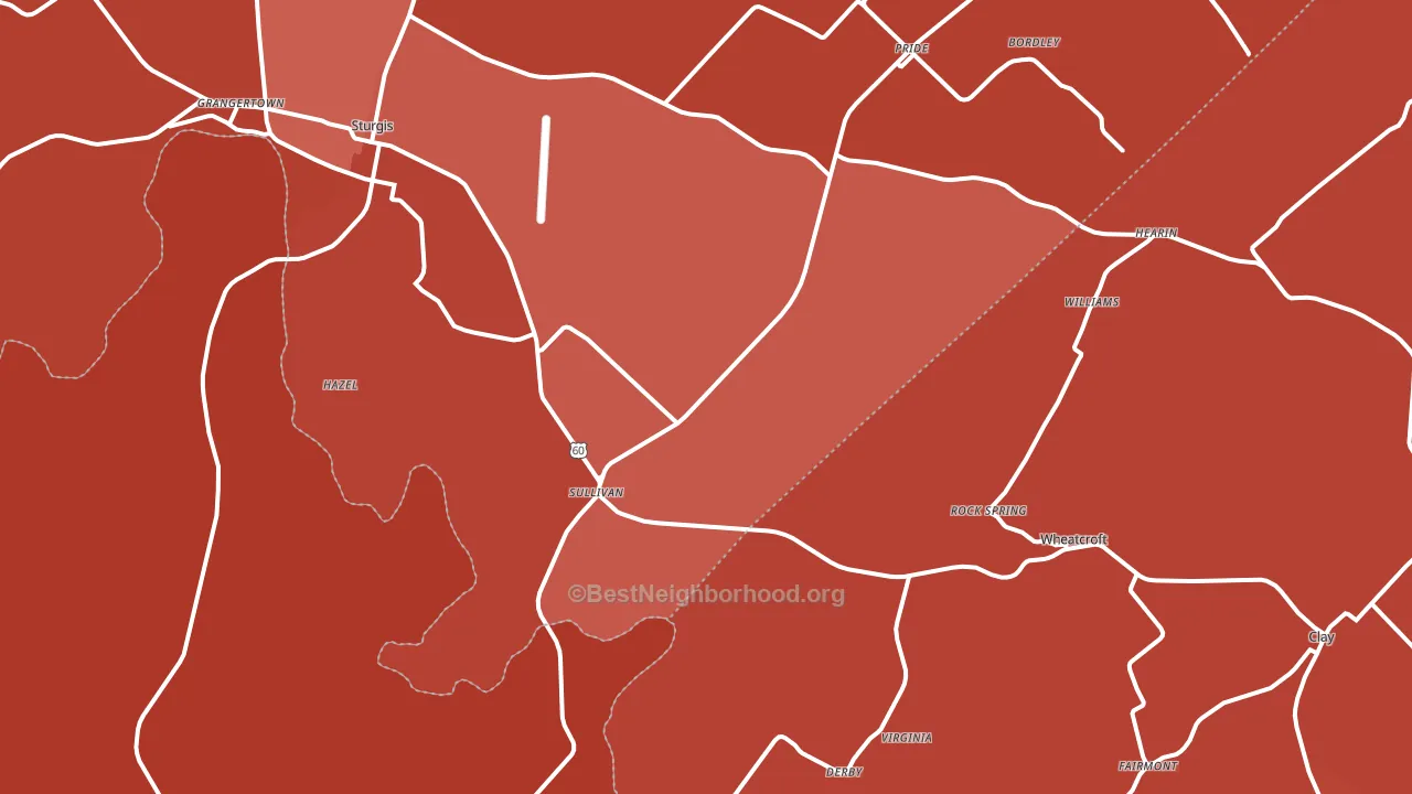 Sullivan, KY block-group political-lean map