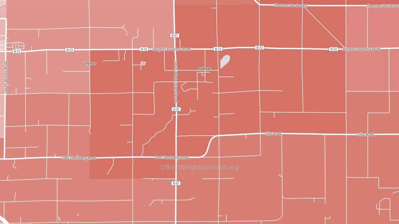 Sullivan, MI block-group political-lean map