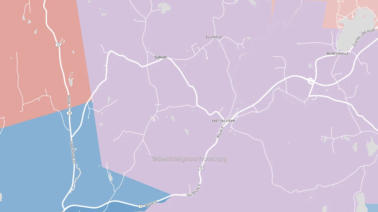 Sullivan, NH block-group political-lean map