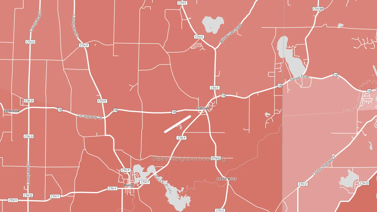 Sullivan, WI block-group political-lean map