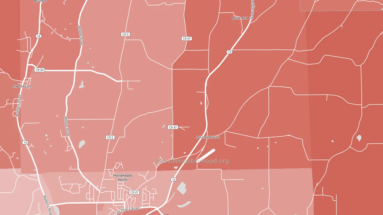 Sullivanville, NY block-group political-lean map