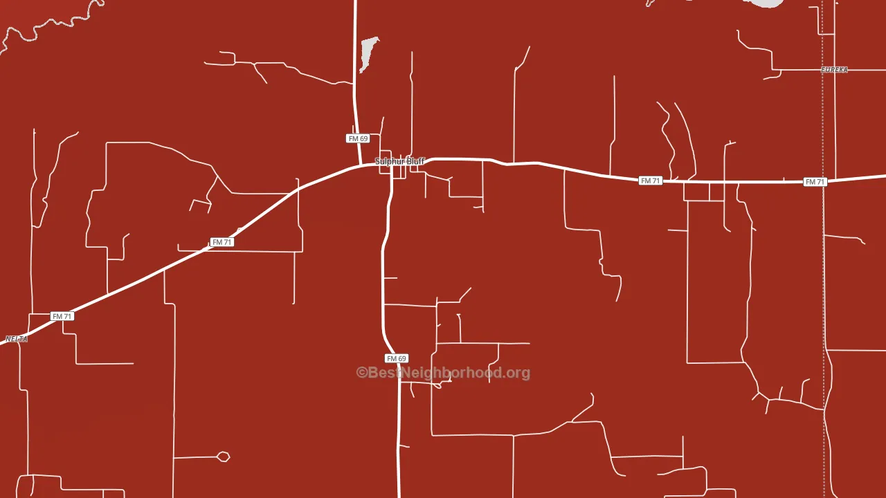 Sulphur Bluff, TX block-group political-lean map