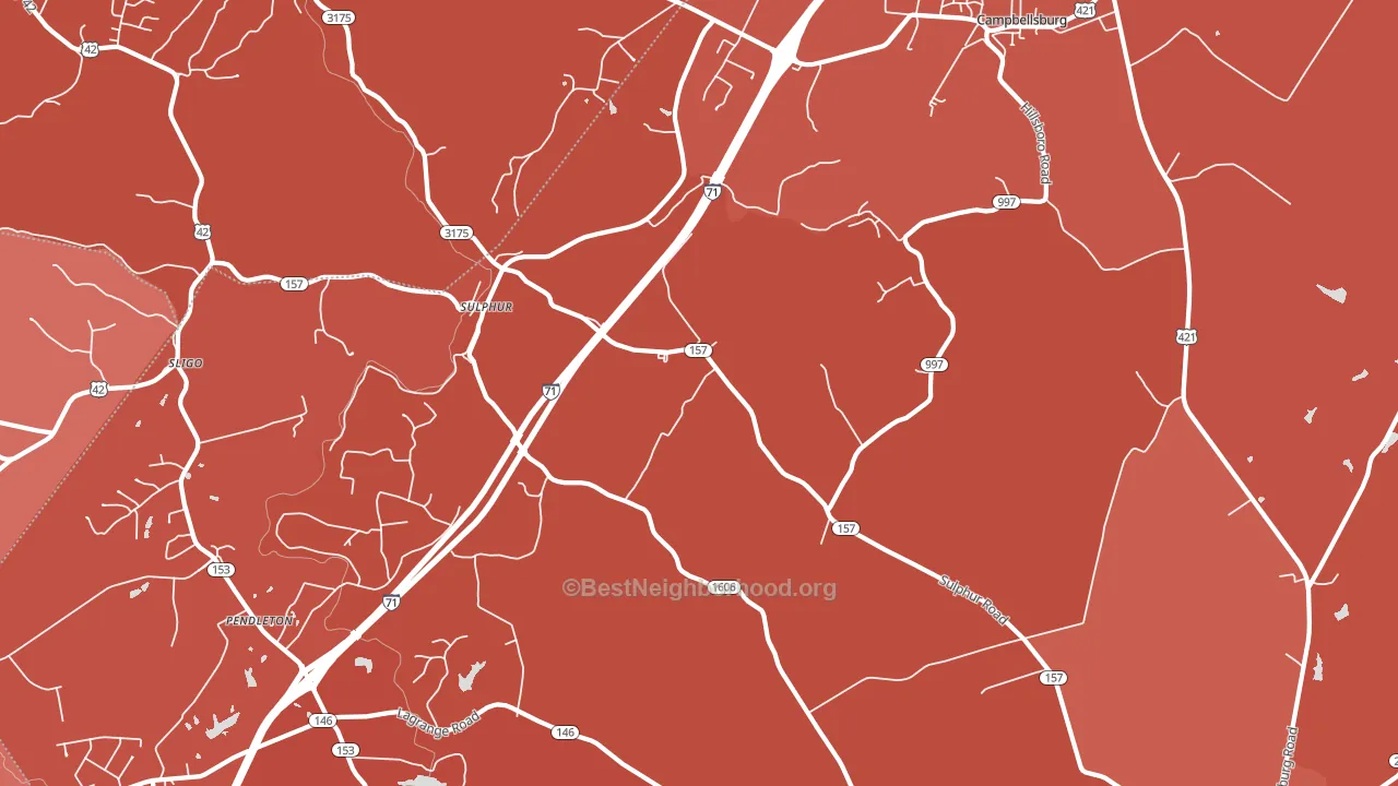 Sulphur, KY block-group political-lean map