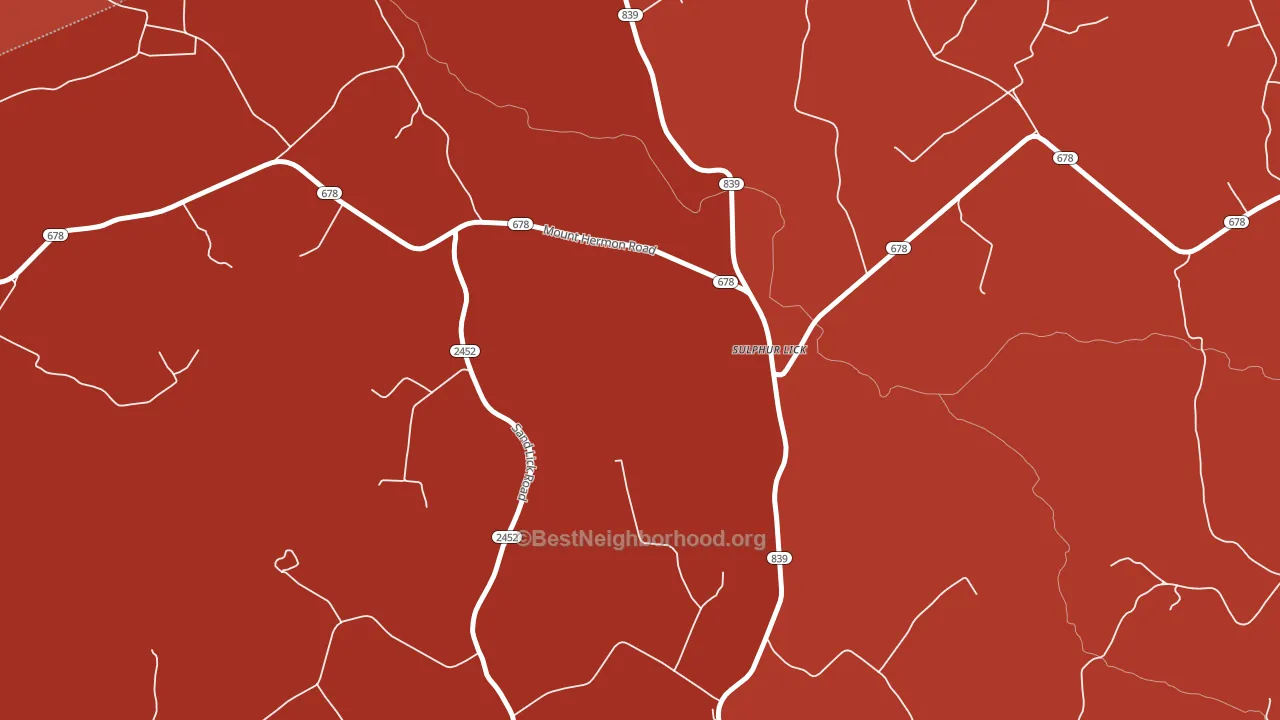 Sulphur Lick, KY block-group political-lean map