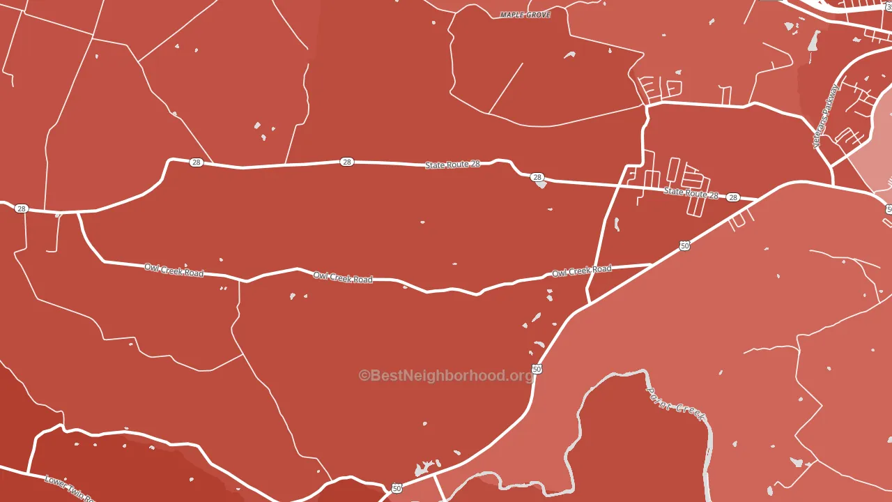 Sulphur Lick, OH block-group political-lean map