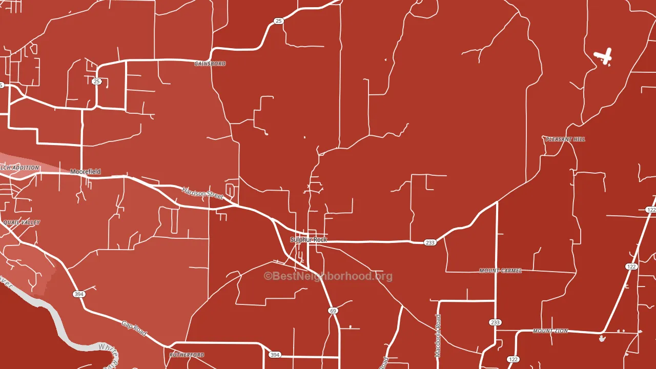 Sulphur Rock, AR block-group political-lean map