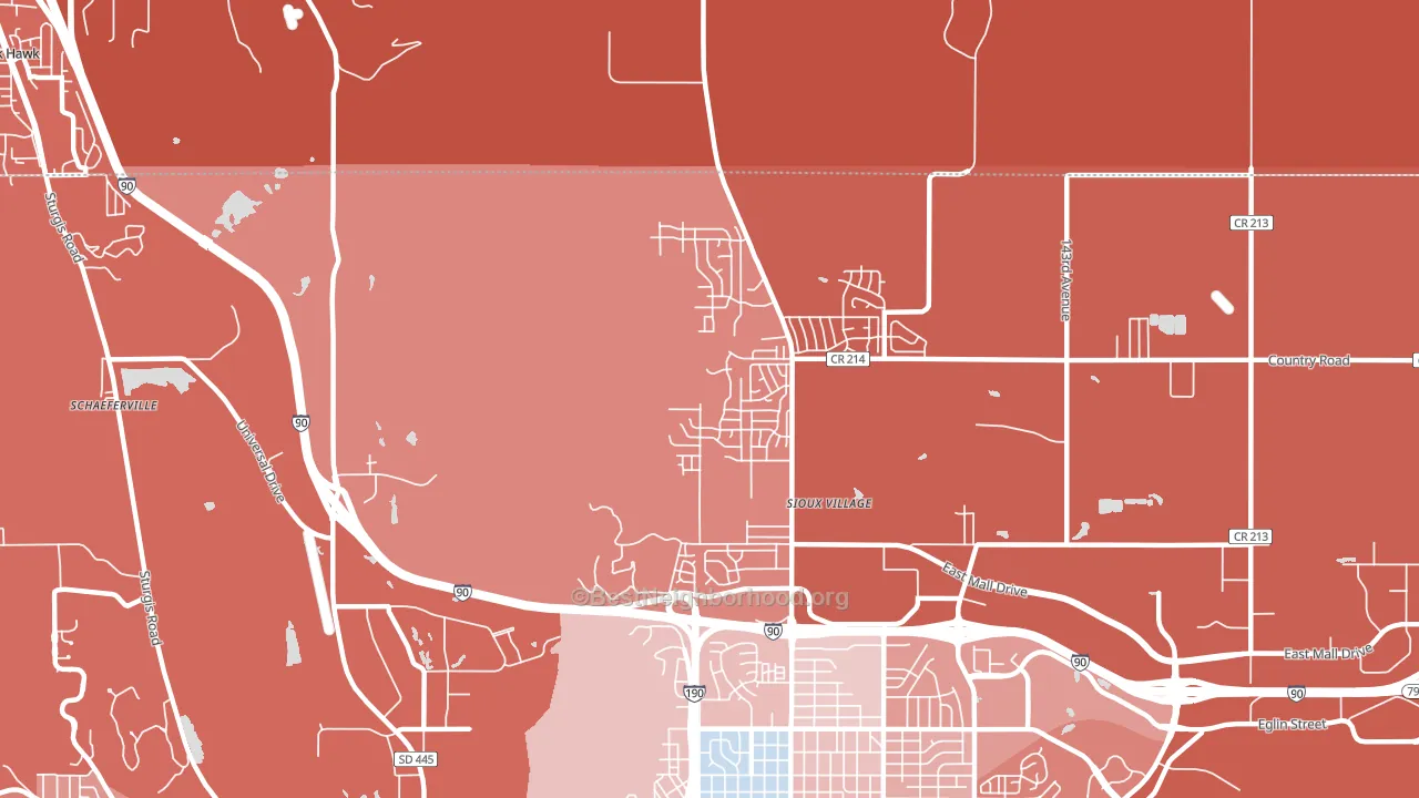Sulphur, SD block-group political-lean map