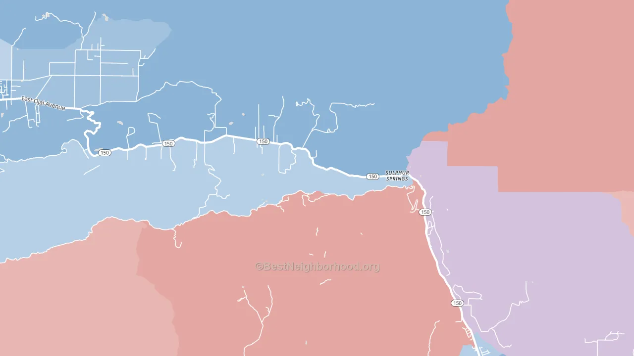 Sulphur Springs, CA block-group political-lean map